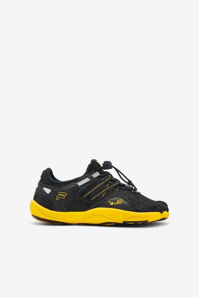 Fila Trainers Kids Black/Yellow Skele-toes Bay Rnr 3 - Ireland 81653-BXQF